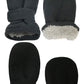 N'Ice Caps Little Kids And Baby Easy-On Sherpa Lined Fleece Mittens - 2 Pair Pack (Black/Charcoal Pack - Infant No Thumbs, 6-18