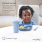 Re-Play Made In Usa 7' Deep Walled Divided Plates For Kids, Set Of 3 With 3 Lids - Reusable 3 Compartment Plates, Dishwasher An