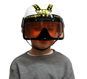 Aeromax Jr. Armed Forces Pilot Helmet With Tinted, Movable Visor White, Fits Ages 3-12