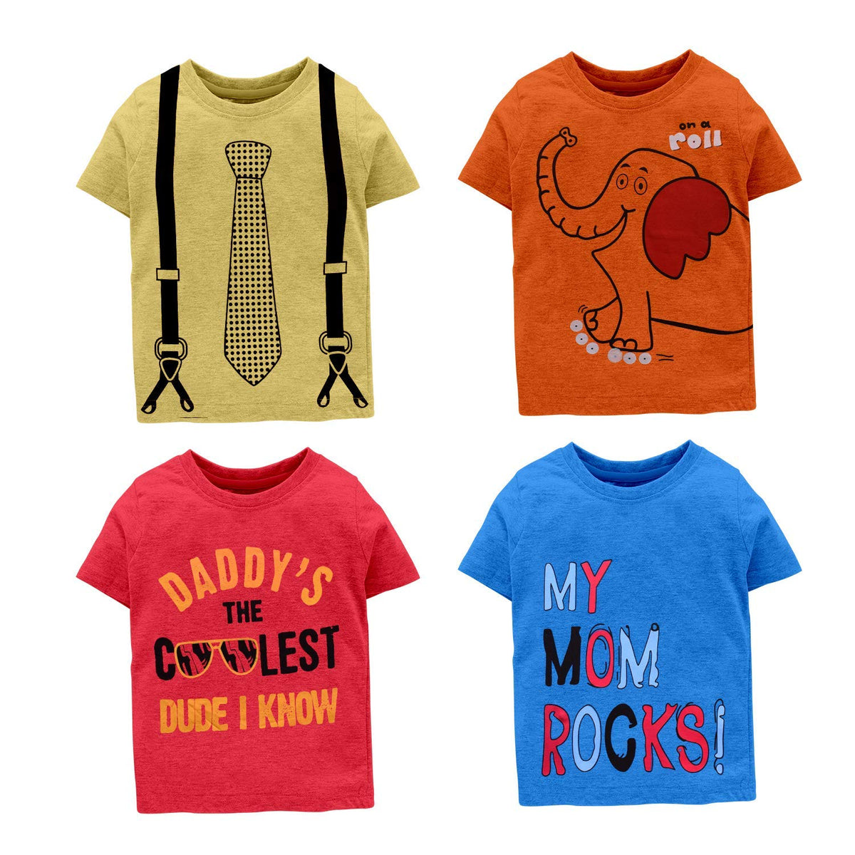 Nammababy Kids Tshirt For Boys Printed TShirts/Tees Tees For Your Prince Charming Pack Of 4 (23 Years) Multicolour