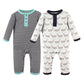 Hudson Baby Unisex Baby Cotton Coveralls Whale, 18-24 Months