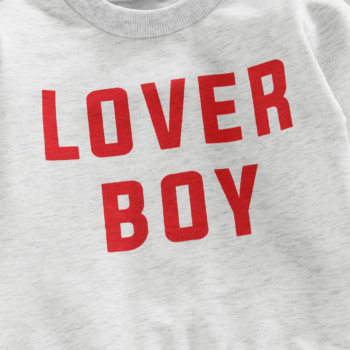 Toddler Infant Baby Girl Boy Valentine'S Day Outfit Cute Letter Print Sweatshirt Top Crewneck Pullover Valentines Clothes (A Lov