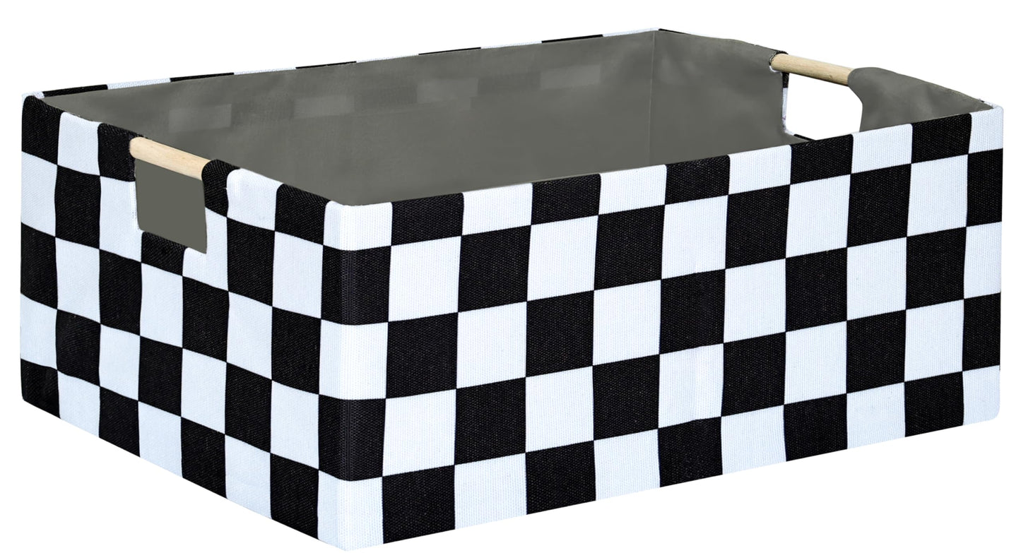 Checkered Storage Basket Room Decor Gifts Basket Foldable Nursey Box Kids Hamper Storage Cube for Women Closet Organizer Boys Ca