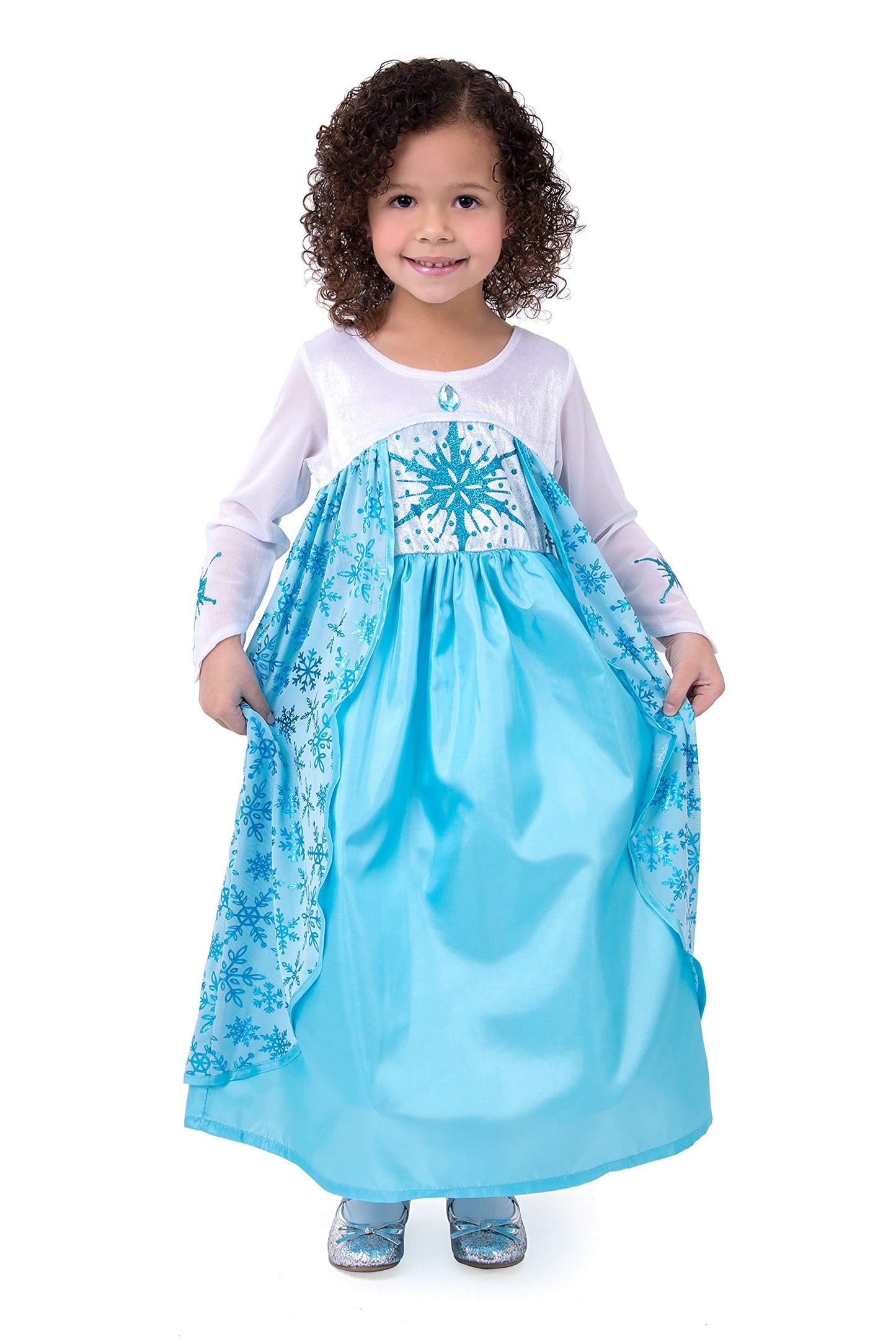 Little Adventures Ice Princess Dress Up Costume For Girls (Medium 3-5) - Machine Washable Child Pretend Play And Party Dress Wit