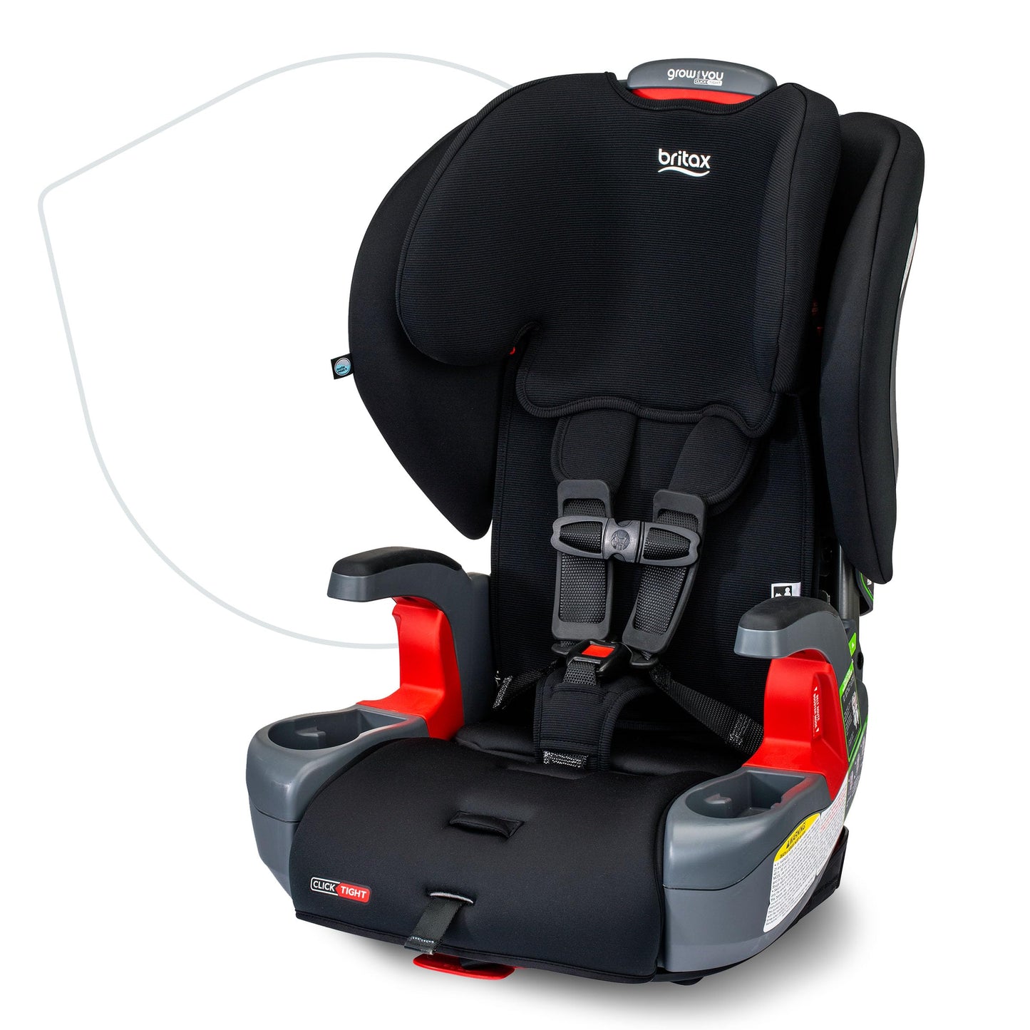 Britax Grow with You ClickTight Harness-2-Booster Car Seat, 2-in-1 High Back Booster, Black Contour
