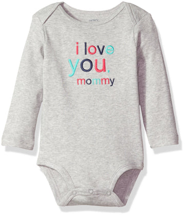 Carter'S Baby Girls' Slogan Bodysuit (118G072), Love You Mommy, 6 Months