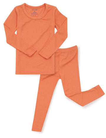 Avauma Baby Boys Girls Pajama Set Kids Toddler Snug Fit Ribbed Rayon Sleepwear Pjs For Daily Life Style (M/Orange(L))