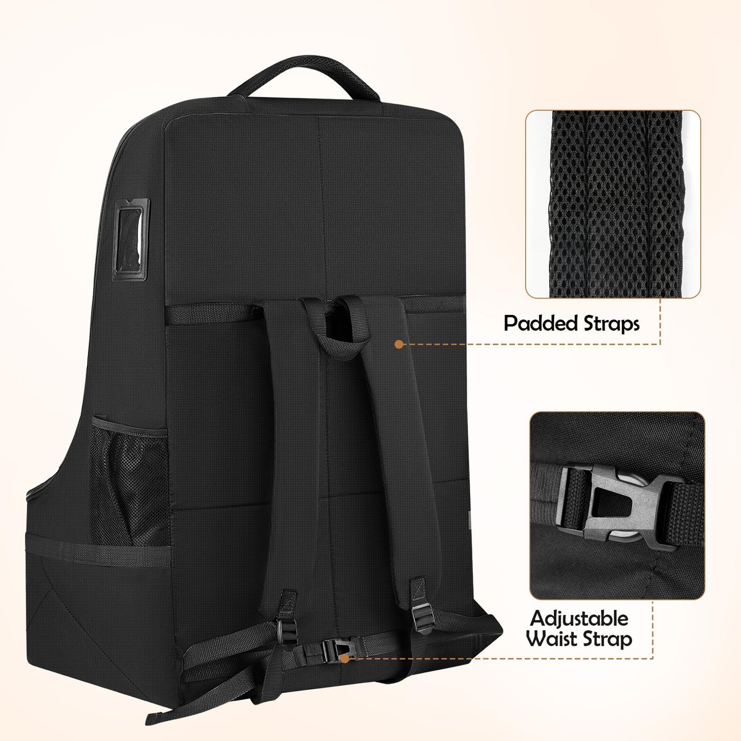 Yorepek Padded Car Seat Backpack For Air Travel, Baby Travel Essentials For Flying, Car Seat Protector Bag For Baby Travel, Car