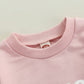 Beqeuewll Baby Girl Valentines Day Outfit Love You More Letter Crewneck Sweatshirt Baby Long Sleeve Sweater Tops Spring Clothes