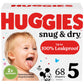 Huggies Size 5 Diapers, Snug & Dry Baby Diapers, Size 5 (27+ Lbs), 68 Count, Packaging May Vary