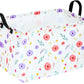 KUNRO Rectangle Flower Patter Toy Bin Valentines Day Gift Waterproof storage organizer for Nursery Hamper Home decor Closet Kid