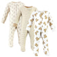 Hudson Baby Unisex Baby Cotton Sleep And Play, Teddy Bears, 0-3 Months