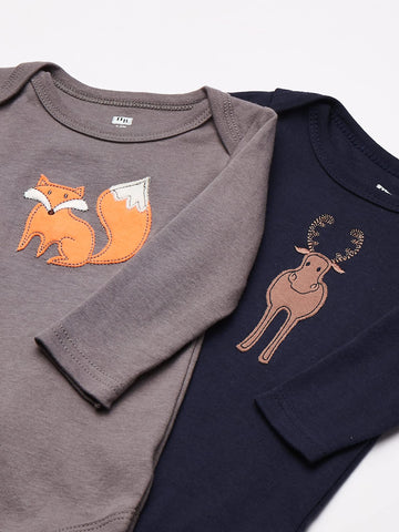 Hudson Baby Unisex Baby Cotton Long-Sleeve Bodysuits, Forest, 6-9 Months Us