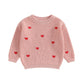 Baby Girl Cute Long Sleeve Crew Neck Love Embroidery Sweater Toddler Valentine Day Outfits (Pink Heart, 0-3 Months)