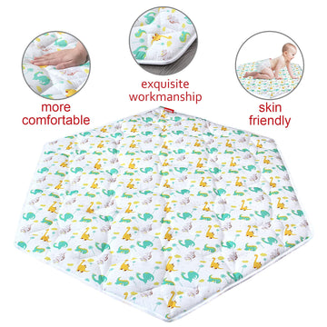 Hexagon Playpen Mat, Dinosaur Print Baby Playmat Kids Tent Mat Hexagon Rug Mat Suitable For Regalo My Play Portable Play Yard Si