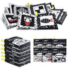 Dr.Rapeti Soft Cloth Book For Baby Infant Toddler Kids 6-Pack High Contrast Black And White Crinkle Washable Non-Toxic Early Edu