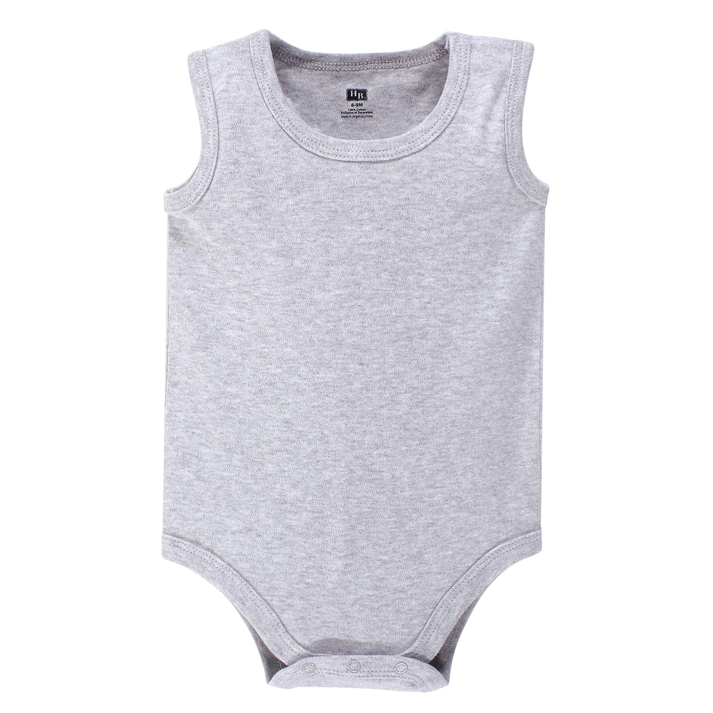 Hudson Baby Unisex Baby Cotton Sleeveless Bodysuits Heather Gray, 0-3 Months