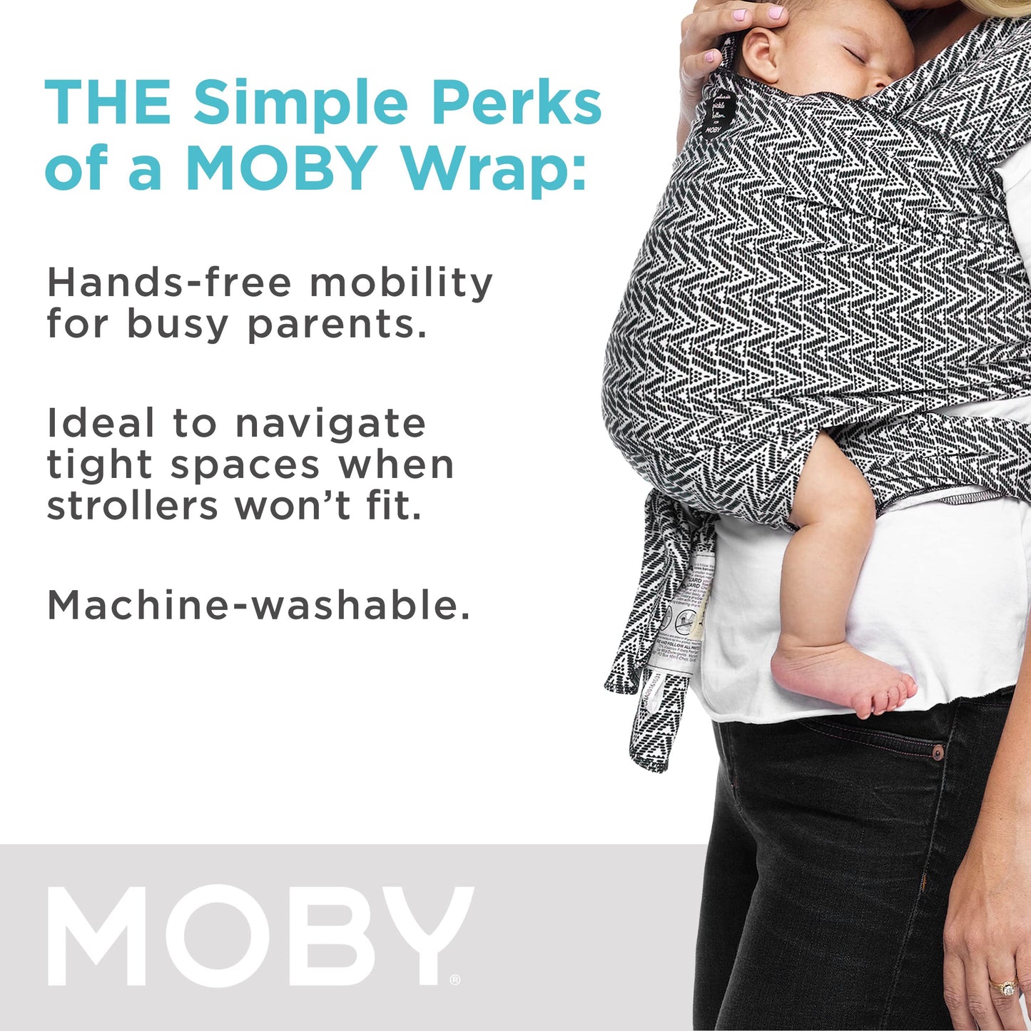 Moby Baby Wrap Carrier Evolution by Petunia Pickle Bottom for Newborns to Toddlers (8-33lbs), Infant Sling Carrier, Hands Free D