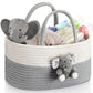 Foldtier Elephant Diaper Caddy Organizer Cart Storage For Nursery With Handle Baby Shower Basket Gift Baby Bath Caddy For Diaper