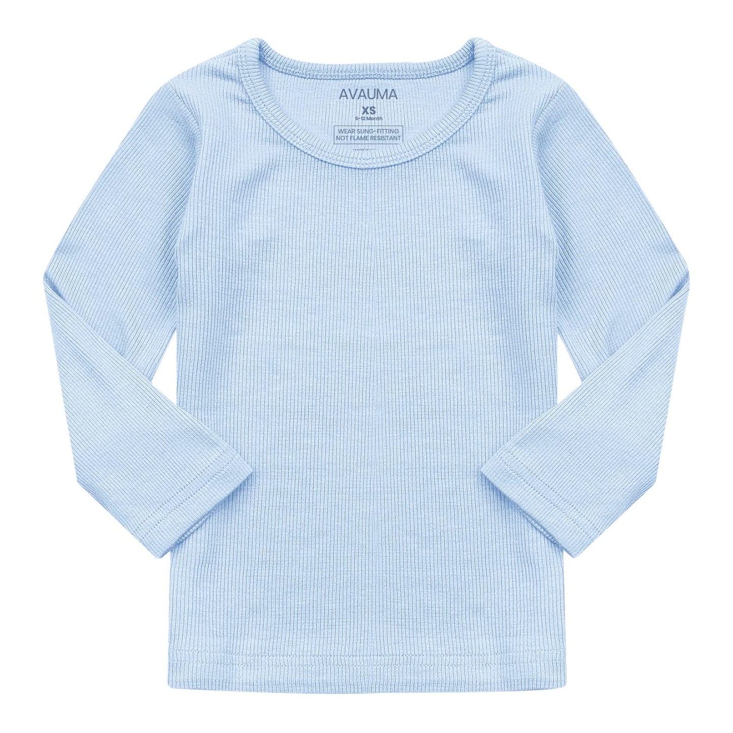 Avauma Baby Boys Girls Pajama Set Kids Toddler Snug Fit Ribbed Sleepwear Pjs For Daily Life Style (Jm/Sky Blue(L))