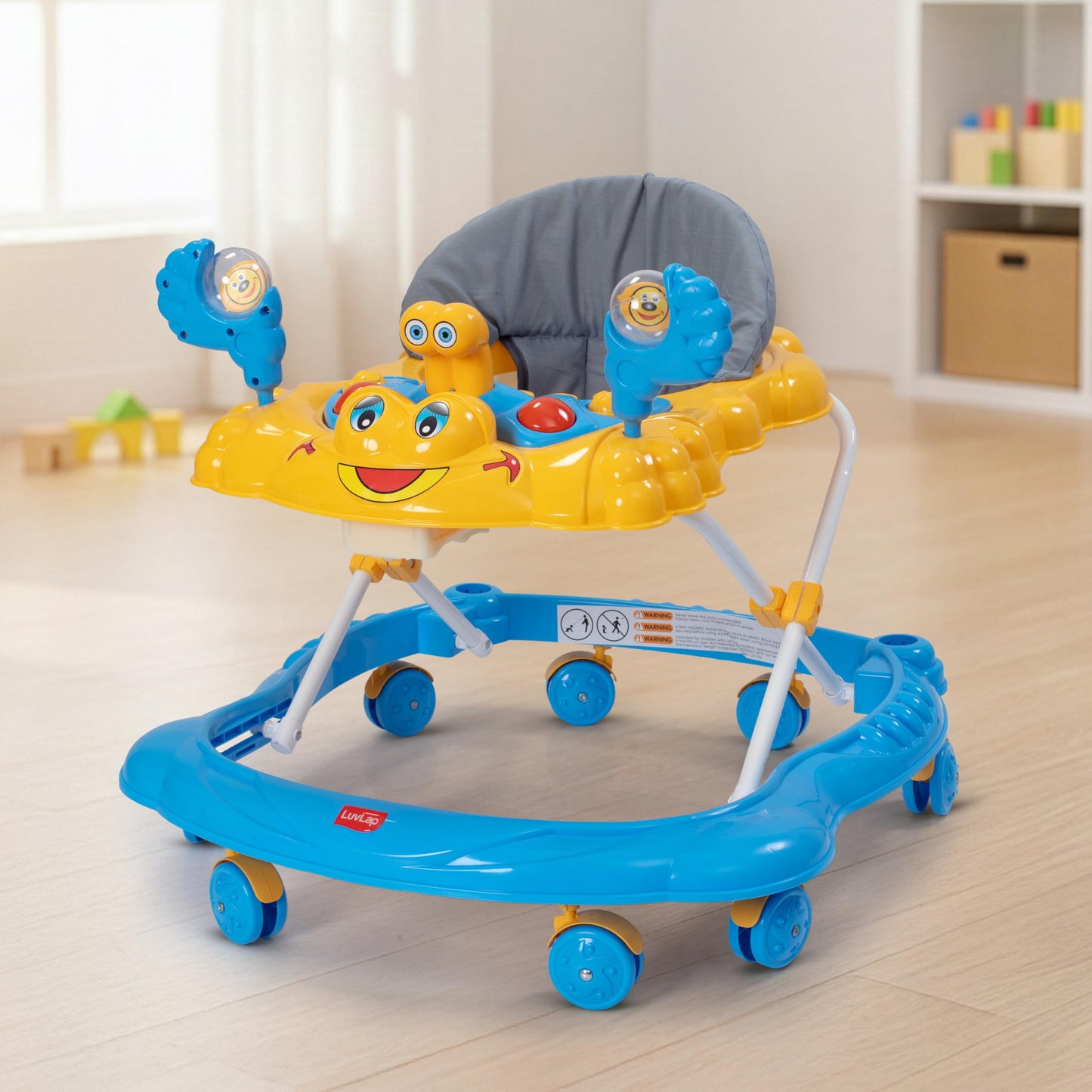 Luvlap Starshine Baby Walker 9+ Months | 3 Level Height Adjustment Walker/Advanced Baby Activity Walker, Blue