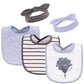 Hudson Baby Unisex Baby Cotton Bib And Headband Or Caps Set, Periwinkle, One Size