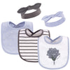Hudson Baby Unisex Baby Cotton Bib And Headband Or Caps Set, Periwinkle, One Size