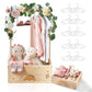 Wooden Baby Shower Crate Closet Set With 10 Hangers, Baby Clothing Rack,Shower Party Basket With Handle And Swing, Large Capacit