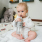 Dr. Brown'S Milestones Narrow Sippy Straw Bottle With 100% Silicone Handles, 8Oz/250Ml, Gray, 1 Pack, 6M+