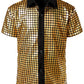 Jogal Boy 'S Dress Shirt Sequins Button Down Shirts 70S Disco Party Costume 10 Gold