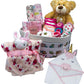 Joyful Arrival Deluxe Baby Girl Gift Basket, Baby Layette Set With 20-Piece Premium New Baby Essentials & Canvas Diaper Tote, Ba