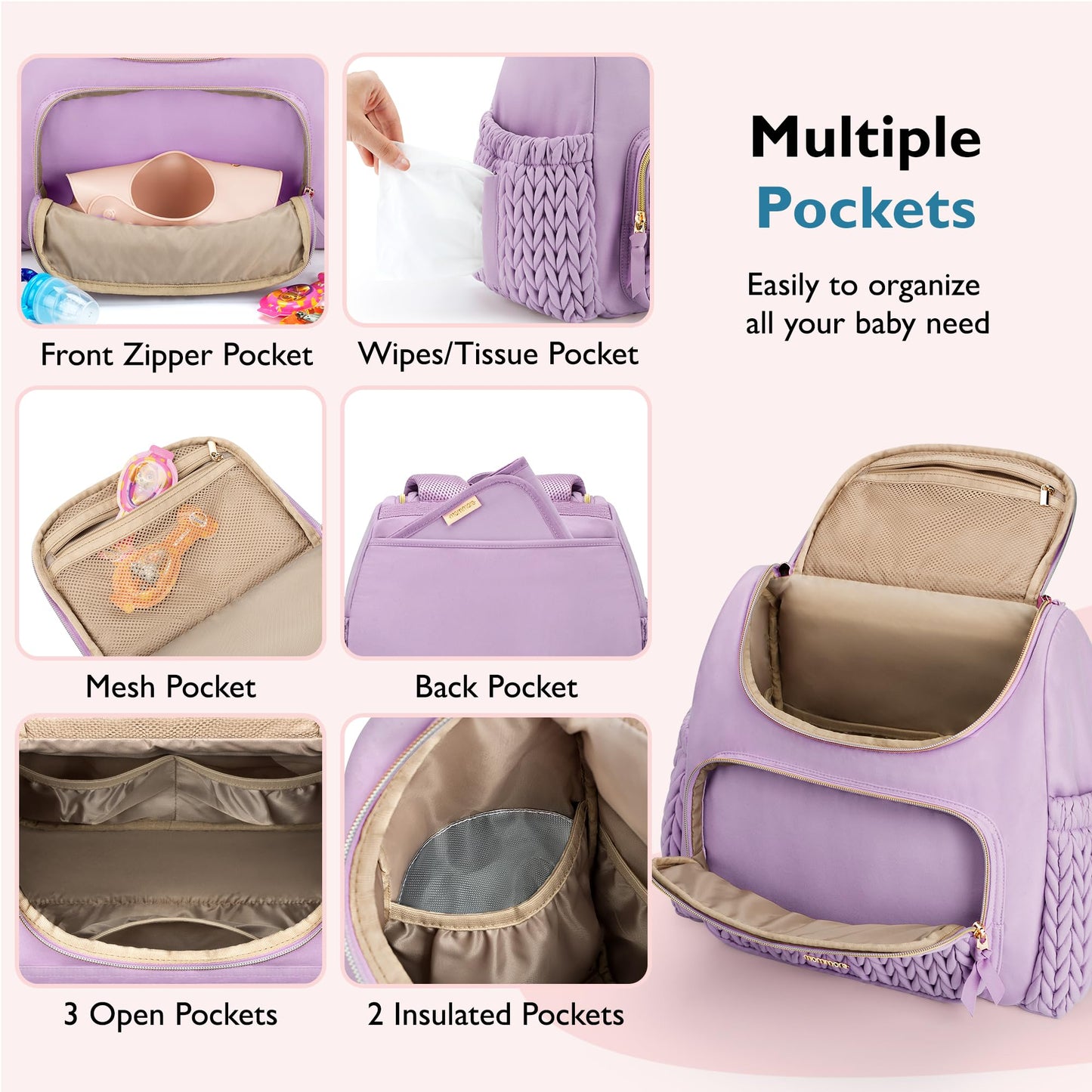 Mommore Diaper Bag Small Diaper Backpack Stylish Toddler Baby Mini Maternity Bags Travel Backpacks With Insulated Pockets, Chang