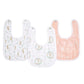 Aden + Anais Essentials Baby Bibs Soft & Absorbent 100% Muslin Cotton Adjustable Snap Bibs Set For Boys And Girls, 3 Pack, Blush