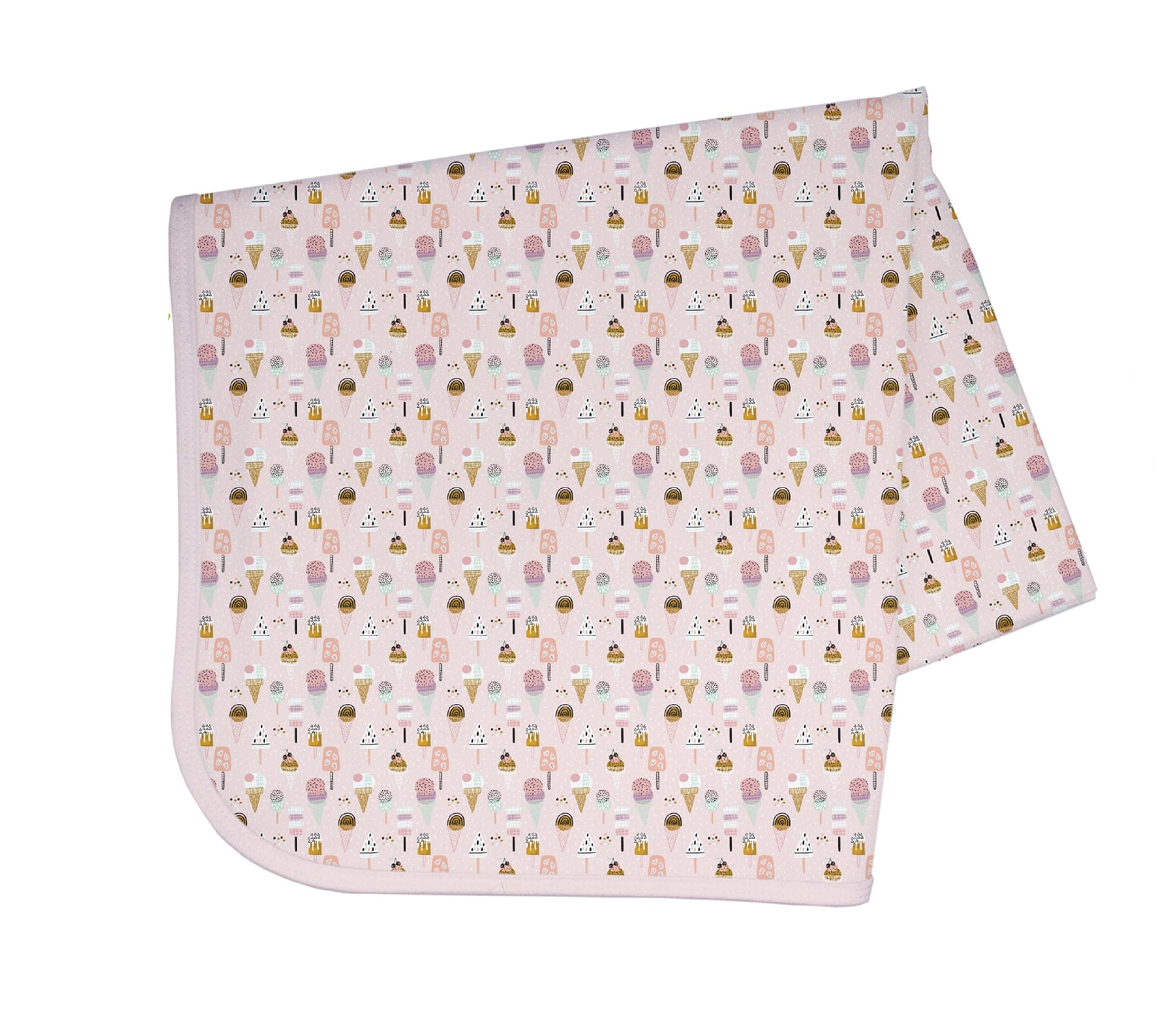 Bapronbaby Pink Ice Cream Splash Mat - Waterproof Catch-All For Under High Chairs, Floors, Tables, Playtime Or Arts & Crafts - M