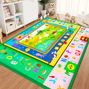 Baby Mat For Floor,Plush Baby Crawling Mat Abc Playmat For Babies Infants Toddlers, Large Extra Thick Non-Slip Padded Baby Tummy