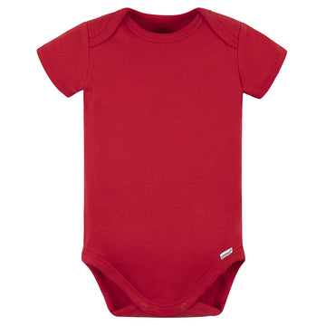 Gerber Unisex Baby 5 Pack Onesies Multi-Packs Bundle Interlock 180 Gsm Shirt, Red, 3-6 Months Us