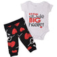 Unique Baby Boys Valentine'S Day Bodysuit With Xo Pants Clothing Set (9M)