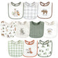 Hudson Baby Unisex Baby Cotton Bibs, Forest Animals, One Size