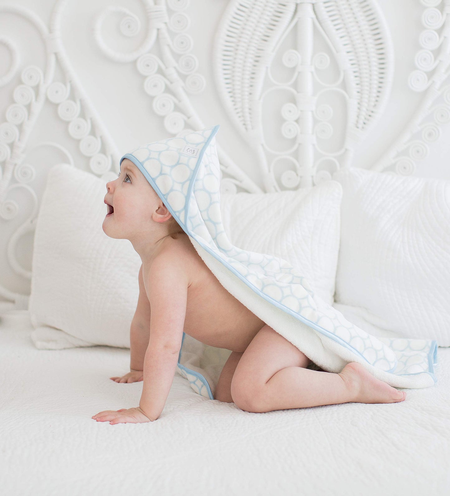 Swaddledesigns Organic Cotton Terry Velour Hooded Towel For Baby/Toddler, Absorbent With Satin Trim, Absorbent With Satin Trim,
