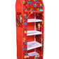 Flipzon Multipurpose 5 Shelve Baby Wardrobe, Foldable, (Unbreakable Material, Medium, Red, Plastic)