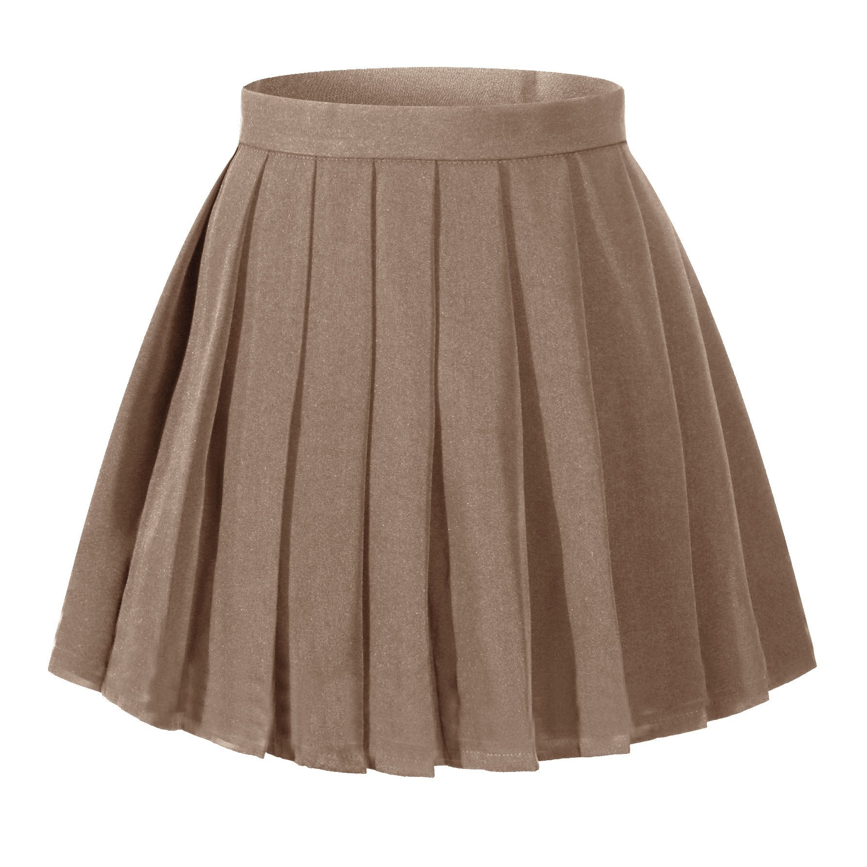 Beautifulfashionlife Girls Pleated Short Pleated Fancy Up Costumes Skirts (M,Dark Brown)