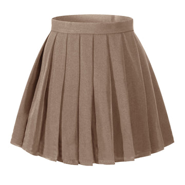 Beautifulfashionlife Girls Pleated Short Pleated Fancy Up Costumes Skirts (M,Dark Brown)