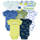 Onesies Brand baby-boy 8-pack Short Sleeve Mix & Match Bodysuits, Fun First, 0-3 Months