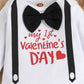 Odimame My 1St Valentines Baby Boy Outfits 3-6 Months Newborn Romper Clothes Pants Set Cute Hat Black 80Cm