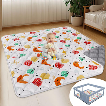 Xvishx Baby Play Mat, 50 X 50 Inch Thickened Play Mat Perfect For Use Baby Playpen, Foldable Baby Playmat For Floor, Portable Ac