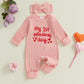 Citgeett My First Valentines Day Baby Girl Outfit Long Sleeve Romper Jumpsuit Winter Fall Newborn Girl Outfits Clothes (Pink, Ne