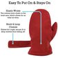 N'Ice Caps Little Kids And Baby Easy-On Sherpa Lined Fleece Mittens - 2 Pair Pack (Navy/Red, 2-3 Years)