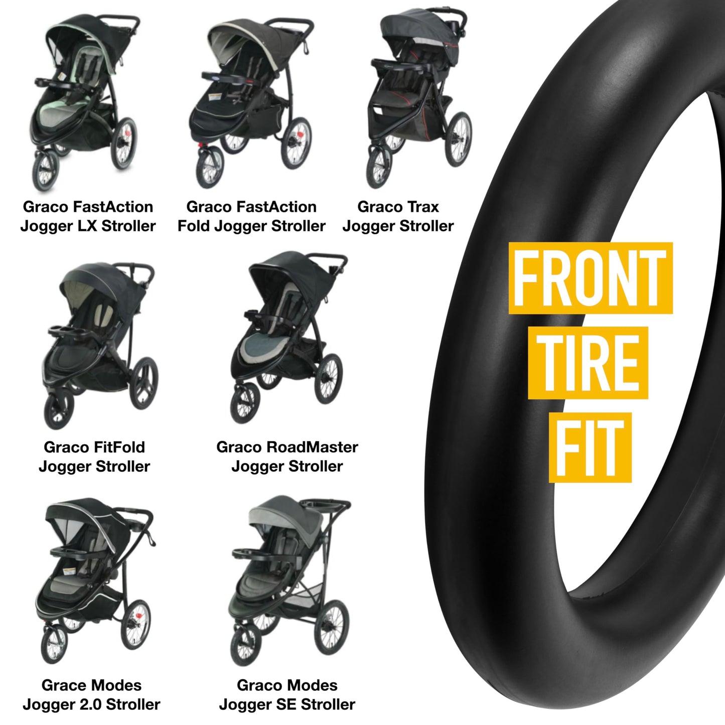 Graco Stroller Front Tire Tube 12.5'X1.75' For Jogging Strollers - Fits Wayfinder, Alterrain, Revolution Flex/Pro/Se, Strides,