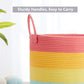 Mojoscend Rainbow Baby Girls Kids Hamper Laundry Basket For Nursery Toddler Clothes Blanket Basket For Toy Woven Rope Unicorn Ha