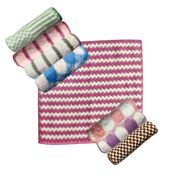 CRYSTALFRESH Colourful Microfiber Baby Small(Colour & Print May Vary) 250 GSM (25 x 25 CM) Pack of 8